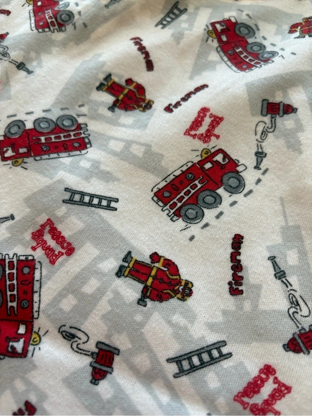 Firetruck Print Knit Fabric Piece